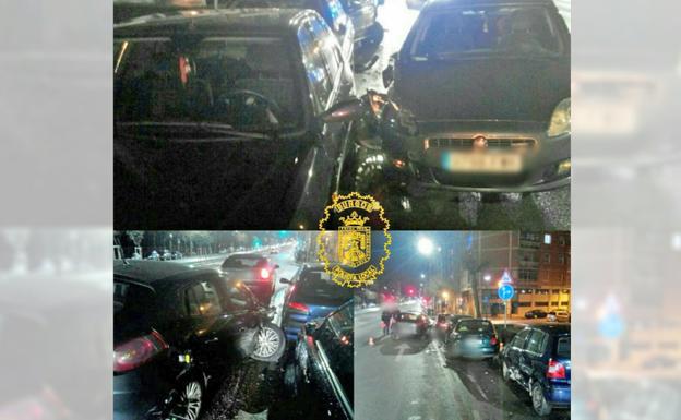 El accidente no dejó heridos, pero sí cuantiosos daños materiales/@PoliciaLocal