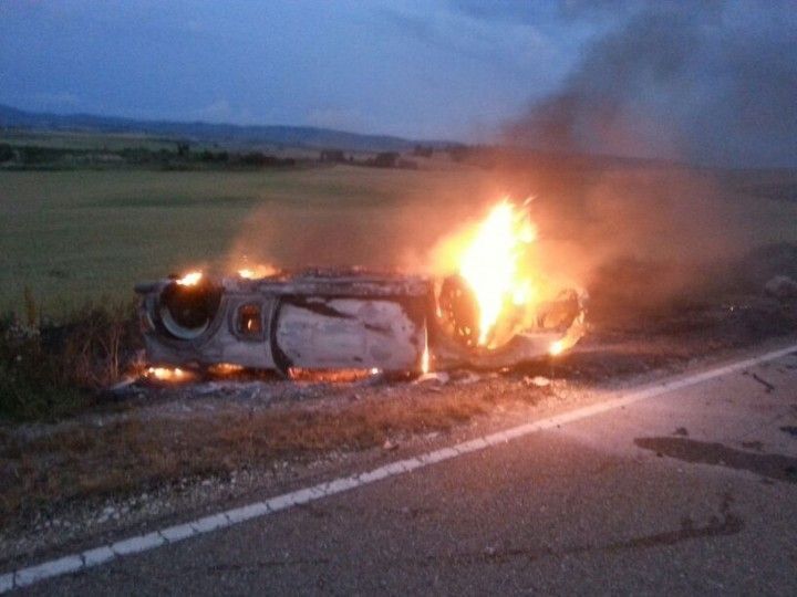 Accidente aparatoso en la carretera Poza