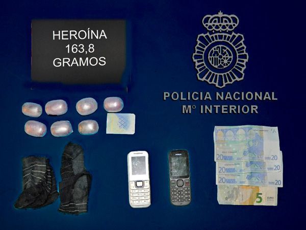 Detenido por ocultar 163 gramos de heroína en un cinturón