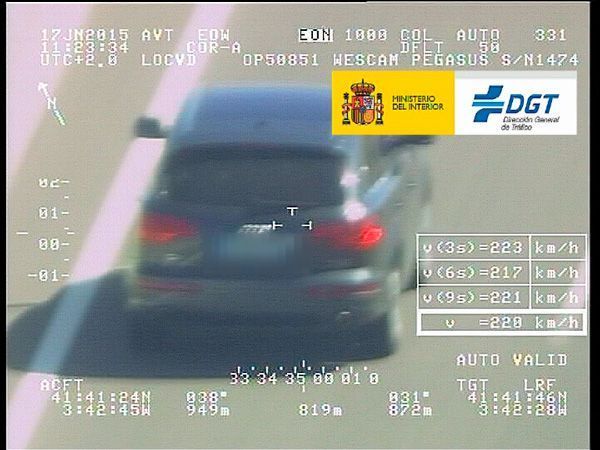 La Guardia Civil ‘caza’ a un conductor circulando a 227 km/h en la A-1