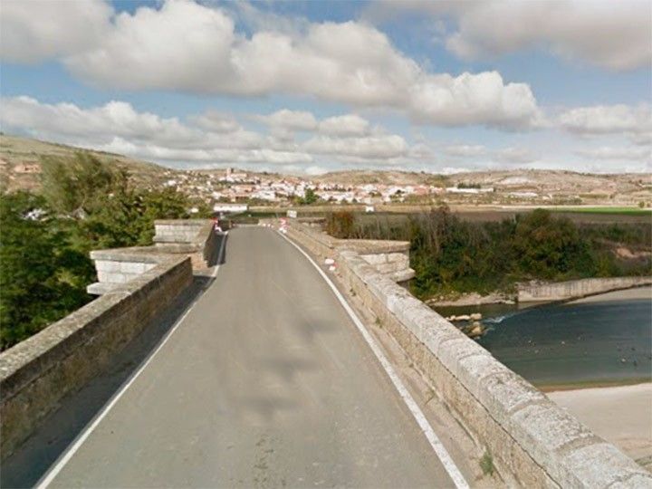 Corte al tráfico de la BU-131 por obras en el puente de San Martín de Rubiales