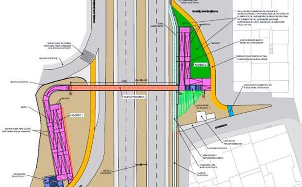 Fomento licita la pasarela peatonal de El Crucero