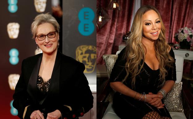 Meryl Streep le lanza alguna pullita a Mariah Carey en los Globos de Oro