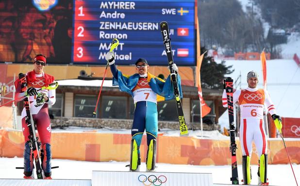 Andre Myhrer, de 35 años, nuevo campeón olímpico de eslalon