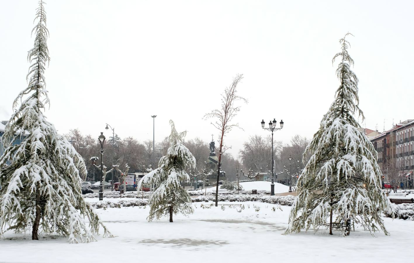 Las bellas estampas que la nieve ha dejado en Valladolid