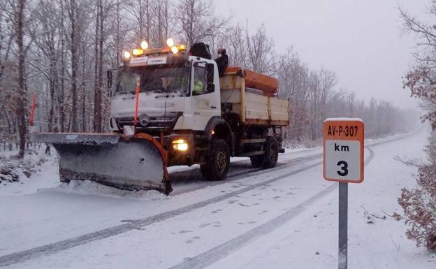 Treinta carreteras afectadas por la nieve en la provincia de Ávila