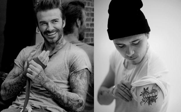 Brooklyn sigue el camino de David Beckham en sus tatuajes