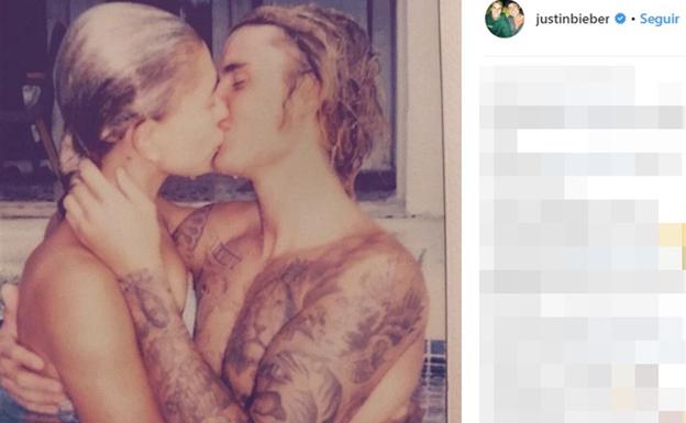 Justin Bieber y su apasionado beso a Hailey Baldwin