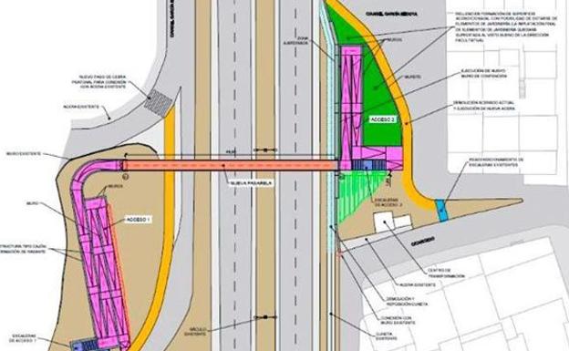 La pasarela del barrio de El Crucero será «completamente diferente» a la anterior