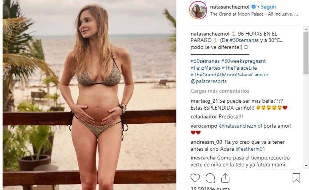 Natalia Sánchez presume de embarazo en bikini