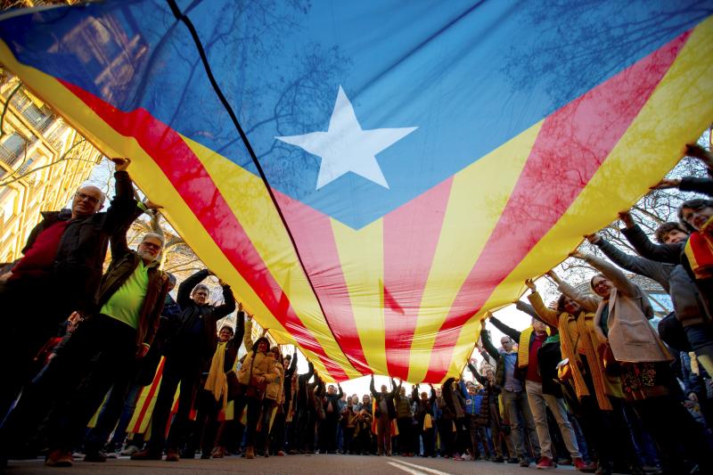 La manifestación contra el juicio del 'procés', en imágenes