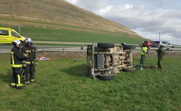 Herido un militar de Castrillo del Val en el accidente de tráfico de Castildelgado