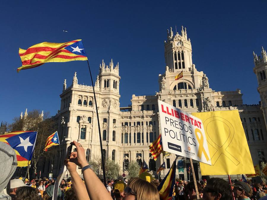 La marcha independentista en Madrid, en imágenes