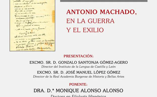 Conferencia en Burgos sobre los últimos años de Antonio Machado en el 80 aniversario de su muerte