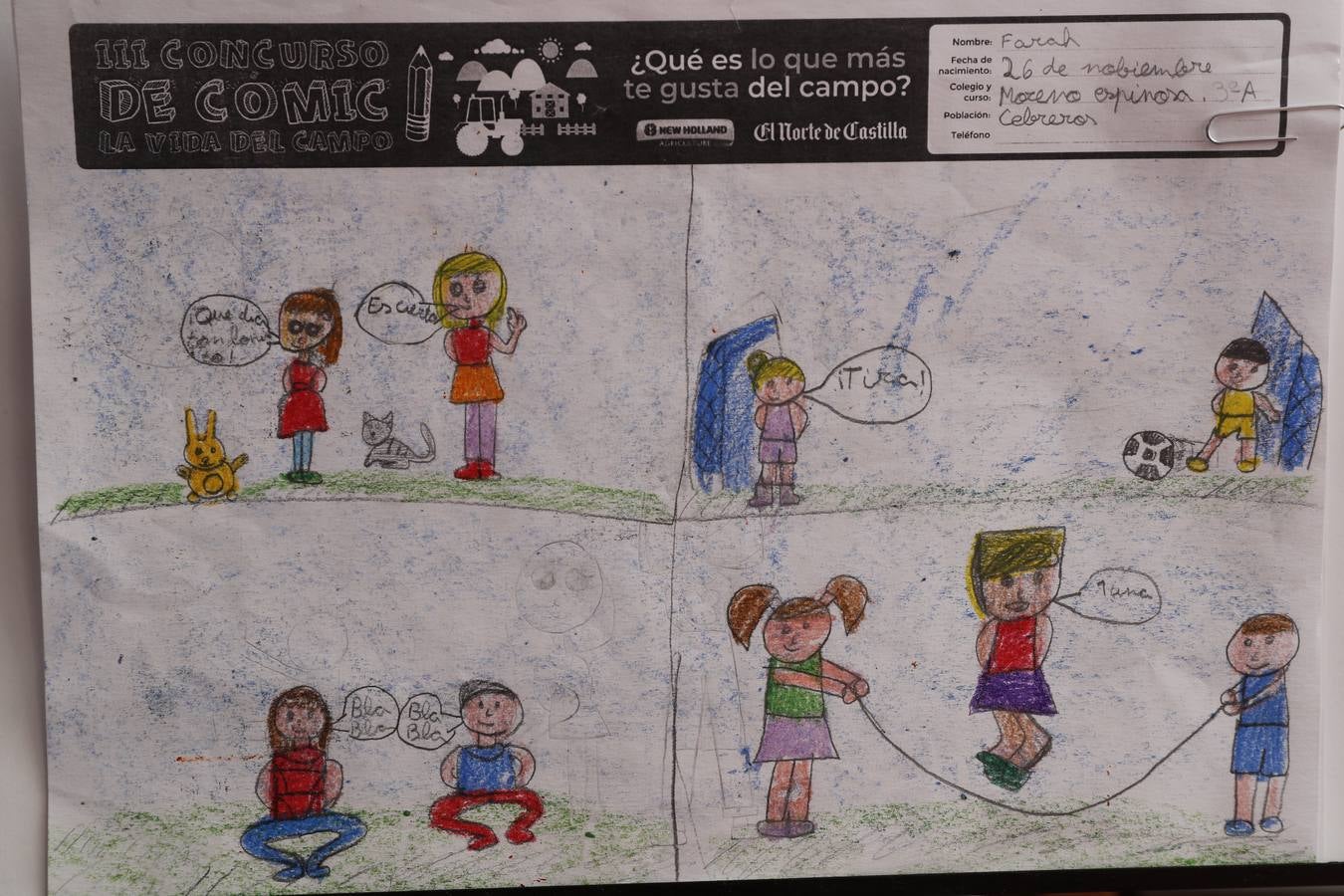 Trabajos de 3º de Primaria en la modalidad de cómic del III Concurso de Dibujo y Cómic 'La vida del campo'