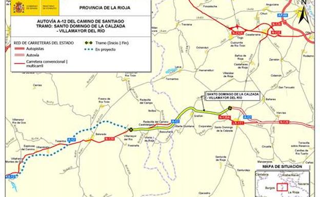 Fomento licita las obras de la A-12 entre Santo Domingo de la Calzada y Villamayor del Río