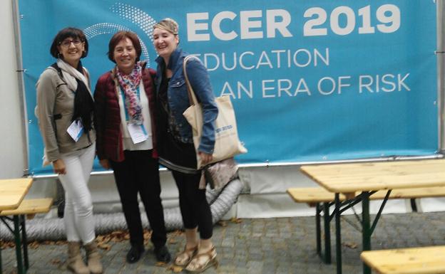 Tres investigadoras del grupo GIR EDINTEC de la UBU han participado en el congreso europeo ECER19 en Alemania