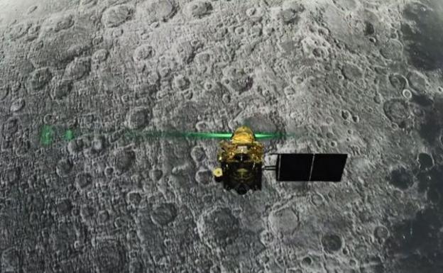 El módulo indio se mantiene intacto tras llegar sin control a la Luna