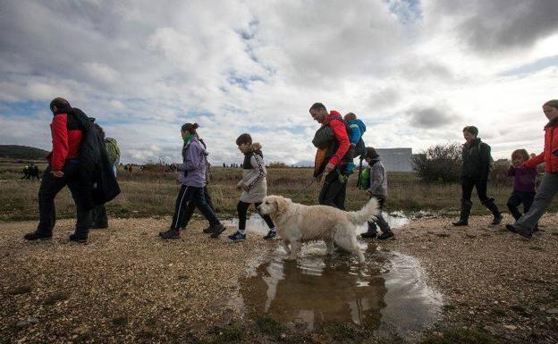 Más de 500 personas participan en la XVII Marcha a Atapuerca pese a la lluvia