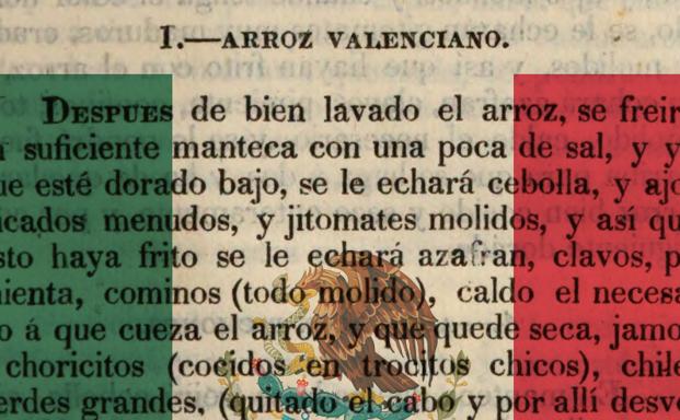 Arroz a la valenciano-mexicana en 1836