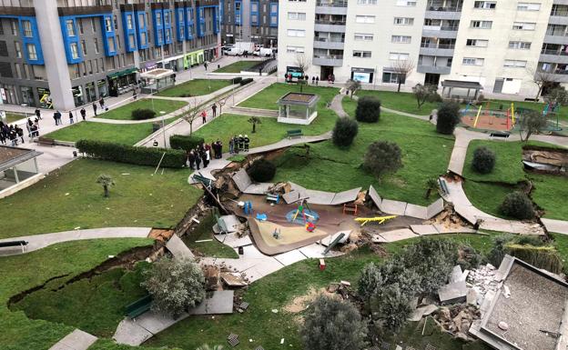 Se hunde un parking subterráneo en Santander sin provocar víctimas