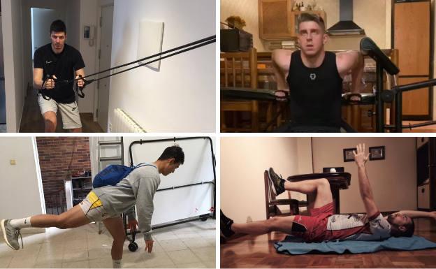 Los equipos burgaleses tiran de ingenio para entrenar en casa por culpa del coronavirus