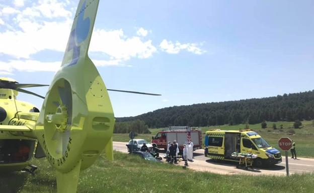 Un fallecido en una salida de vía en la N-234 en Hontoria del Pinar