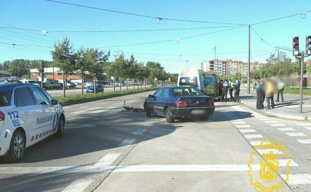 Herido un ciclista en un accidente con un turismo en Burgos