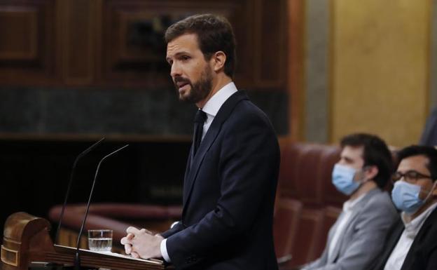 Casado advierte a Sánchez que «nadie» cree en su palabra y por eso le «chantajean»