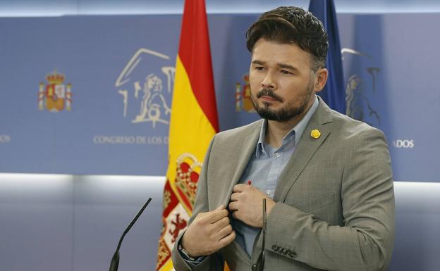 Rufián insta al Gobierno a que elija entre ERC o Cs para los Presupuestos: «Los dos no pueden ser»