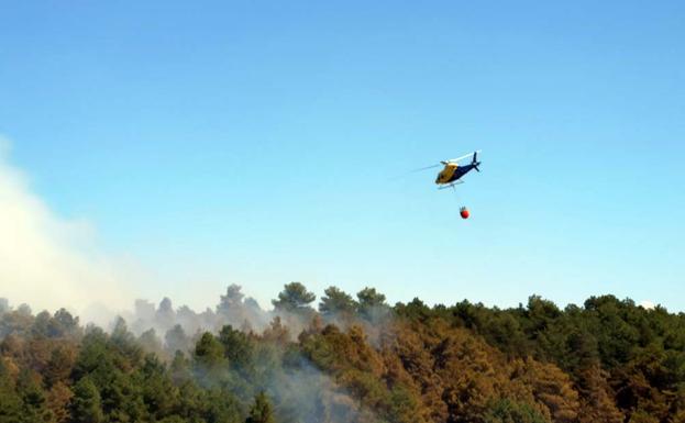 Controlado un fuego en Cerezo de Río Tirón después de calcinar 5 hectáreas de terreno agrícola