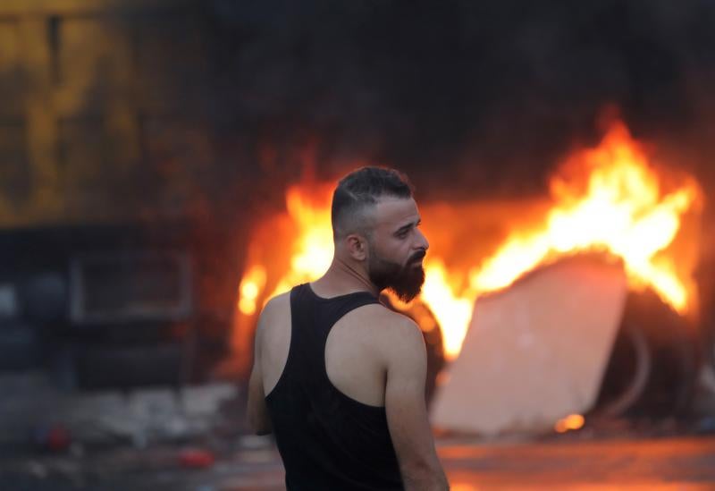 Jornada de protestas contra el Gobierno en Beirut