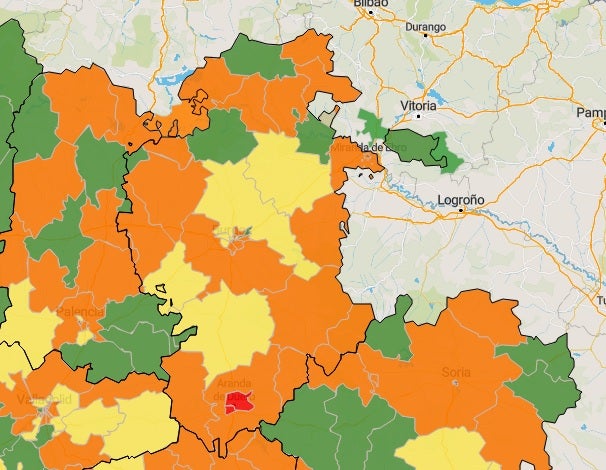 Solo cuatro zonas de salud de Burgos permanecen libres de nuevos casos covid en los últimos siete días