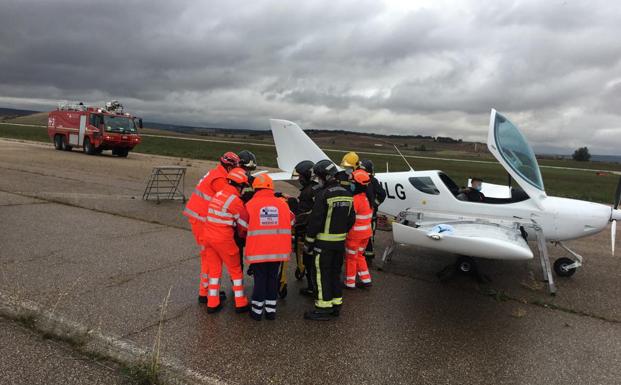 Simulacro de un accidente aéreo entre dos aeronoves ocupadas por cuatro personas en Burgos