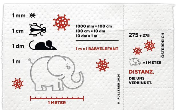 Un sello en papel higiénico