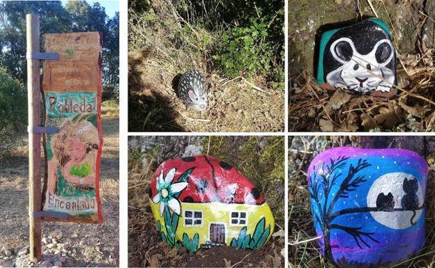 Denuncian el robo de las creaciones diseñadas por los vecinos en el Robledal Encantado de Ibeas de Juarros
