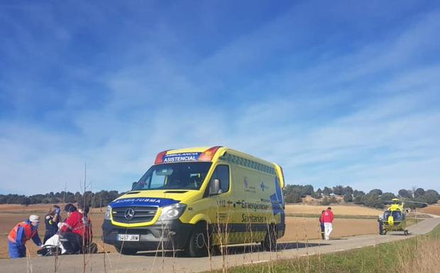 Herido un varón al caer de la bicicleta en Ciruelos de Cervera