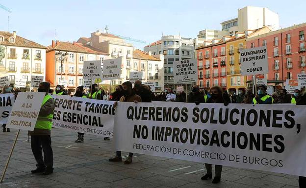 Los sectores mas afectados por la crisis de la covid claman en Burgos contra las medidas de la Junta