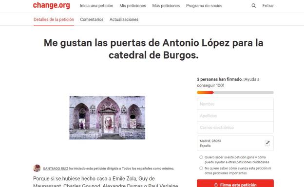 Lanzan una campaña de apoyo a las puertas de la Catedral de Burgos