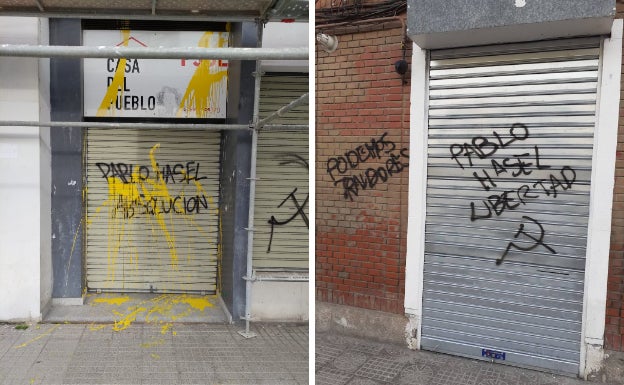 Las sedes de PSOE y Podemos en Burgos amanecen con pintadas