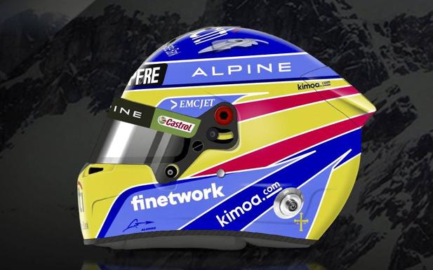 Fernando Alonso vuelve a sus orígenes con el casco de 2021