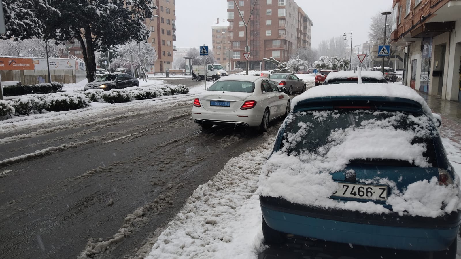 La nieve también cubre Gamonal y Fuentecillas
