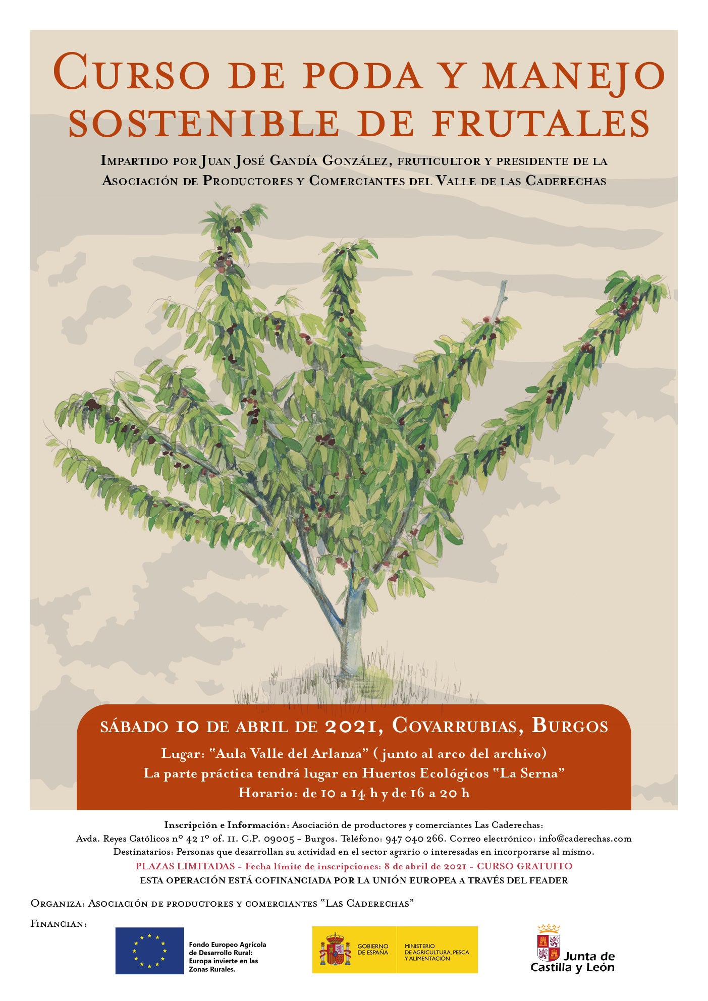 'Las Caderechas' organiza un Curso de Poda y Manejo Sostenible de Frutales