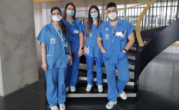 Aprendizaje en plena pandemia: cuatro enfermeros en prácticas en el HUBU