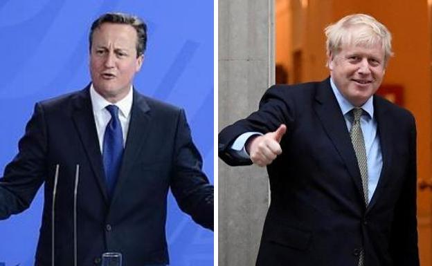 Cameron y Johnson, el 'brexit' los separó y el escándalo los reúne