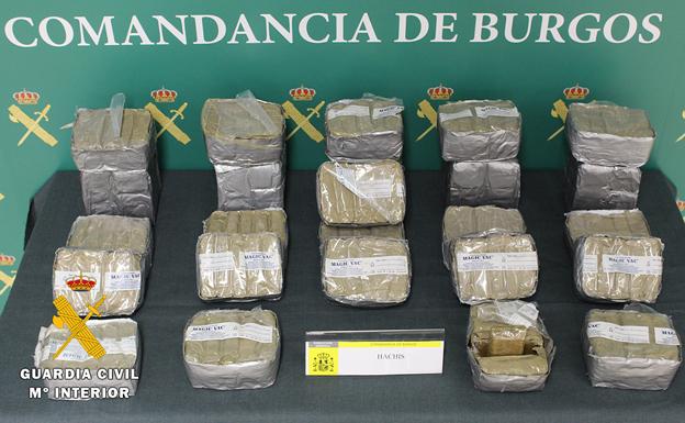 Intervienen 16 kilos de hachís en un control perimetral en Miranda