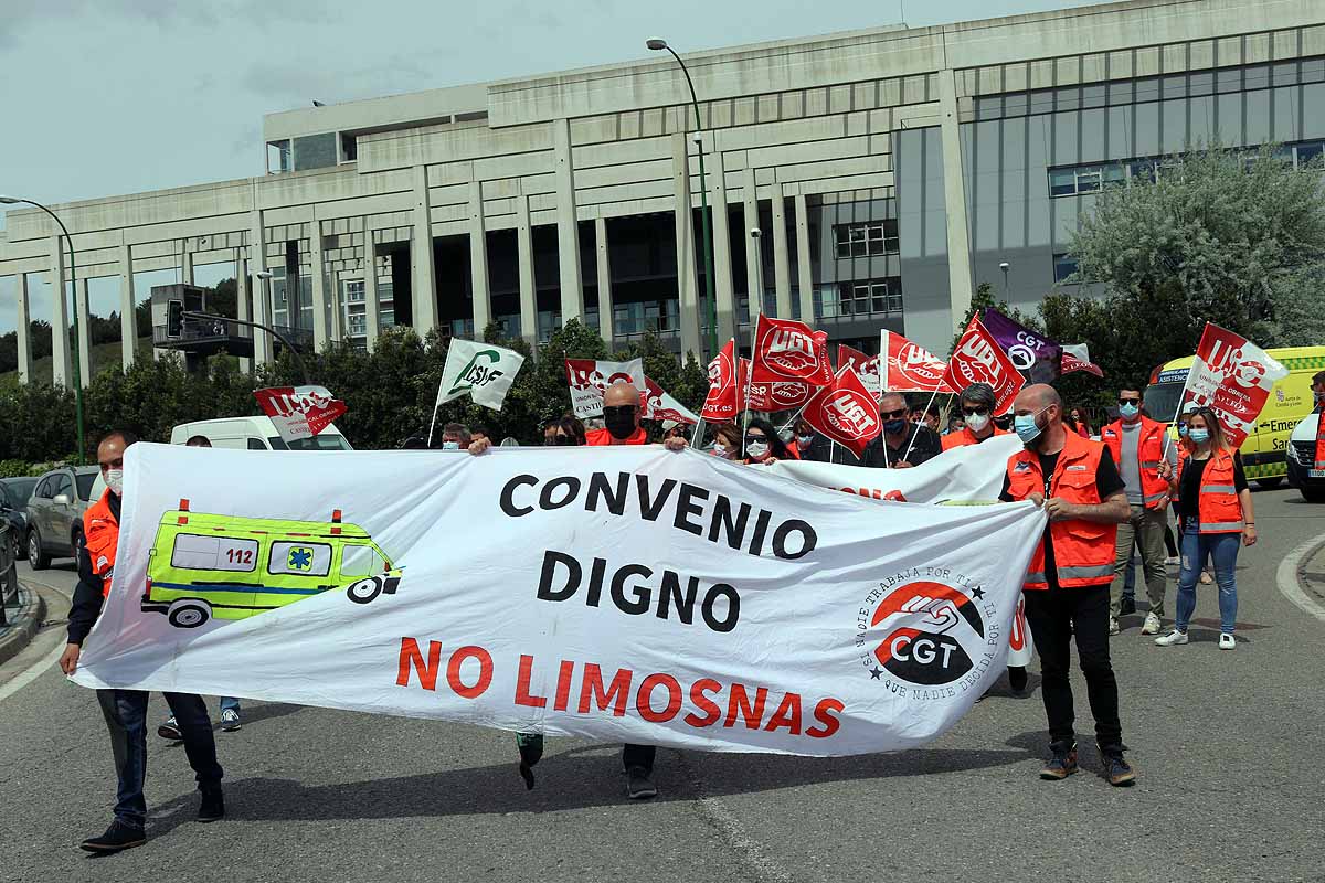 Unión sindical en Burgos contra la precariedad laboral de los trabajadores del transporte sanitario