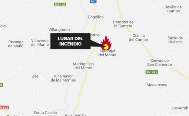 Intoxicada una mujer en el incendio de su vivienda en Madrigal del Monte