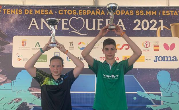 Aitor Colina y María Berzosa campeones del torneo estatal de tenis de mesa