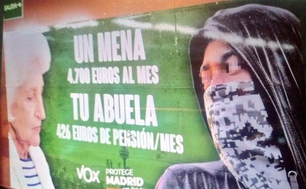 Un tribunal avala el cartel de Vox de los menas al ser un «problema social»